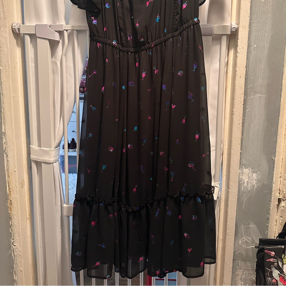 Torrid Black Dress with Pink and Blue drinks.  Fun dress only